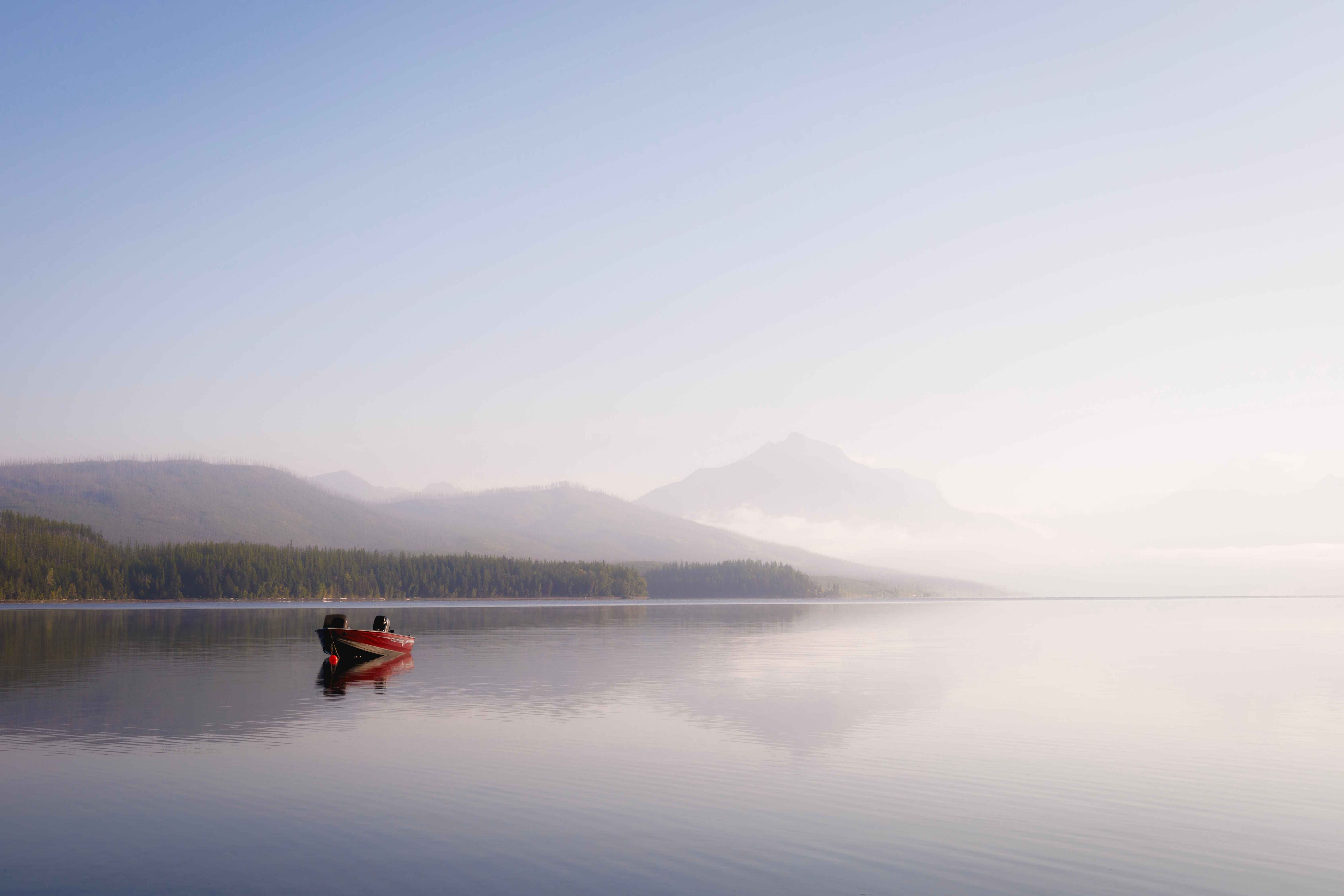 boat on a lake