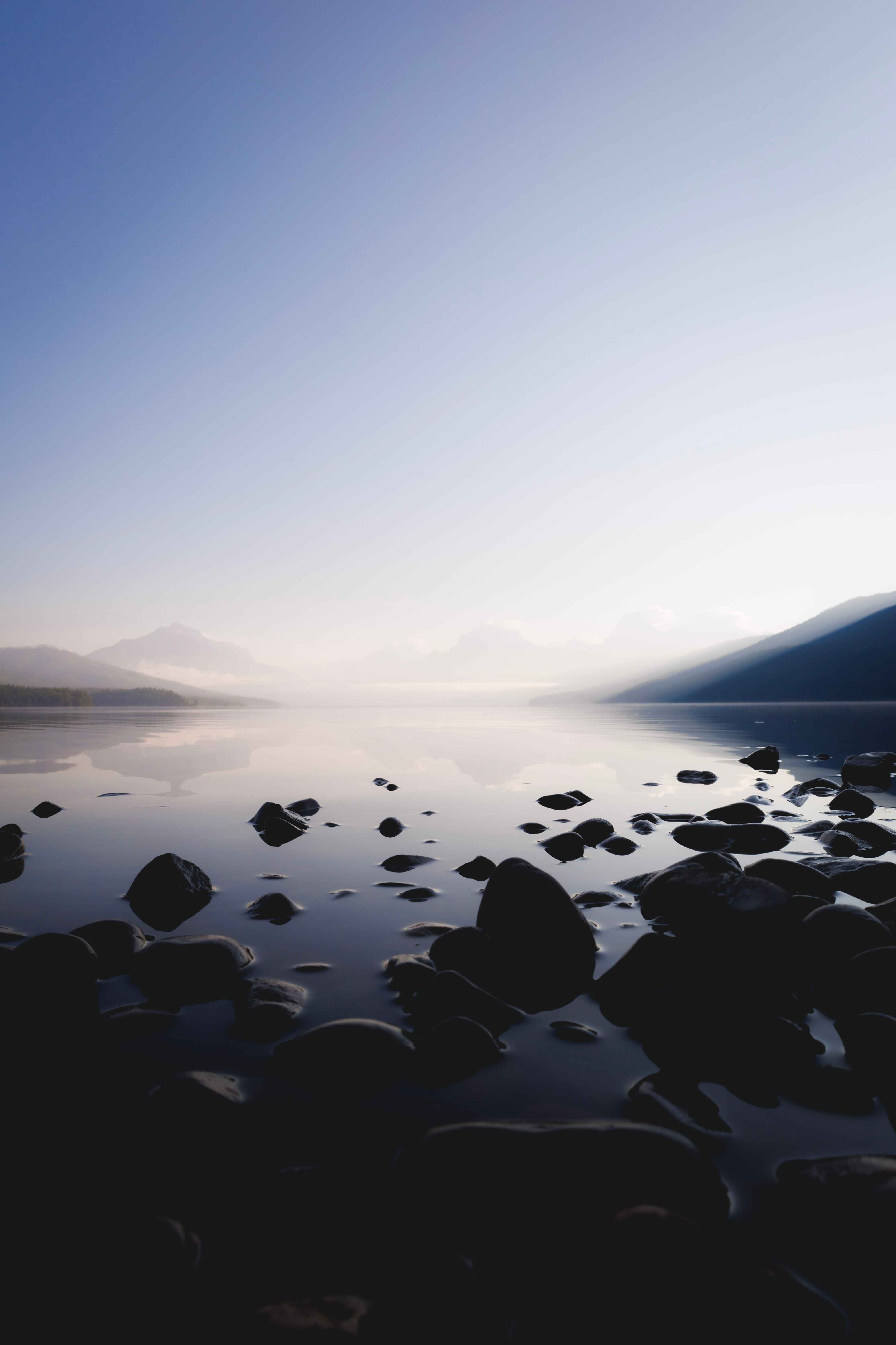 rocks in a lake